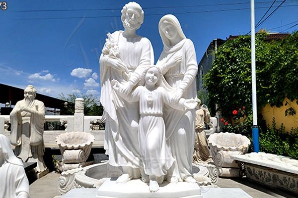 Life Size White Marble Holy Family Statue Outdoor Decor for Sale CHS-773