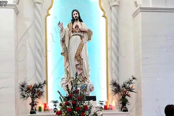 Life-Size Painted Marble Jesus Statue Catholic Church Decoration for Sale CHS-877