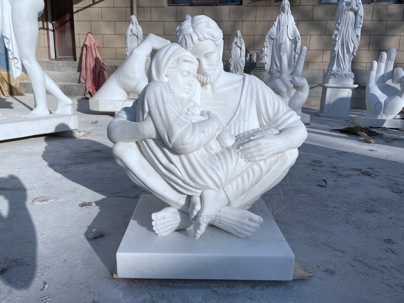 Holy Family Marble Statue a Quiet Moment Replica for Church